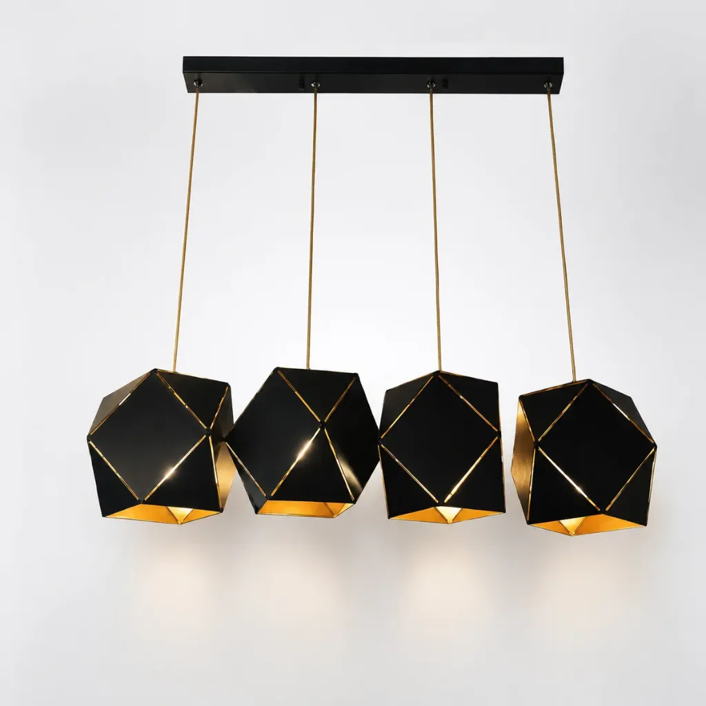 [61024] Candelabro 4 Esferas Metal Negro Wanergy