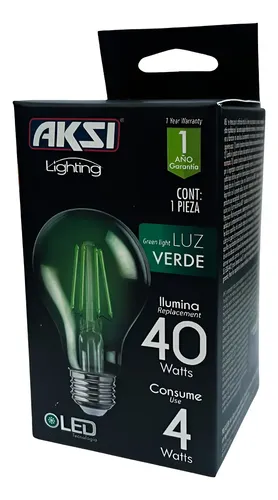 Foco Led 4W E26 Filamento Verde Color