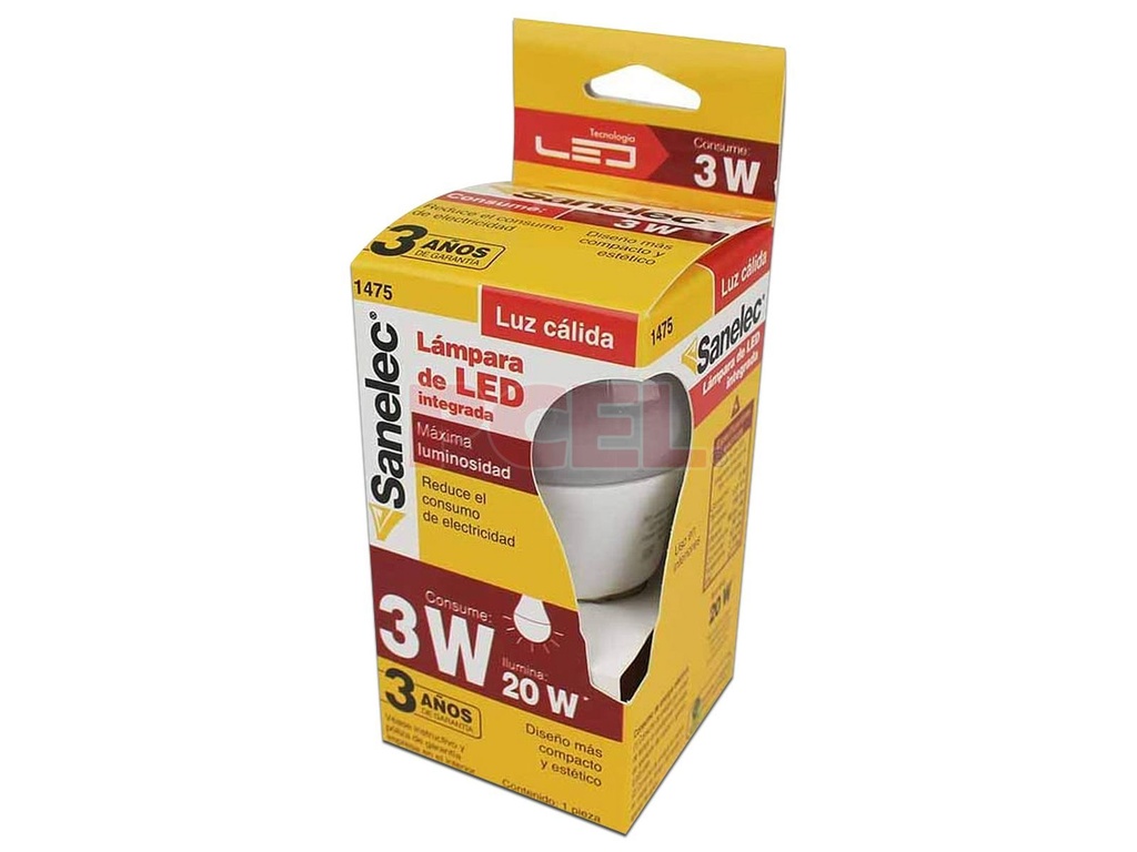 Foco Led 3w Calida E26 Santul