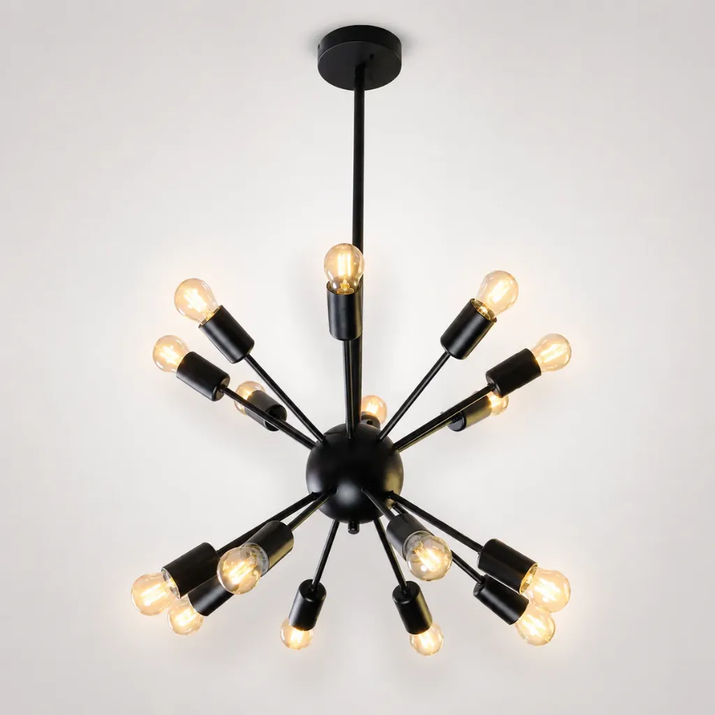 [41217] Lampara Colgante Satelite Negra 16 Soket Wanergy