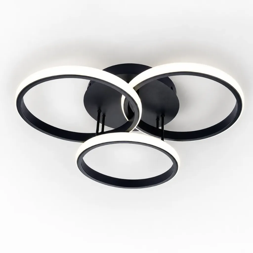 [60614] Lampara Plafon 3 Aros Negro 3 Temperaturas 72W Wanergy