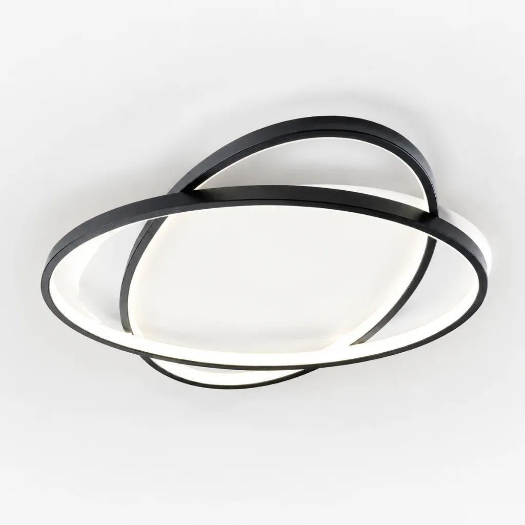 [60470] Lampara Plafon 2 Aros Negro 3 Temperaturas 60W Wanergy