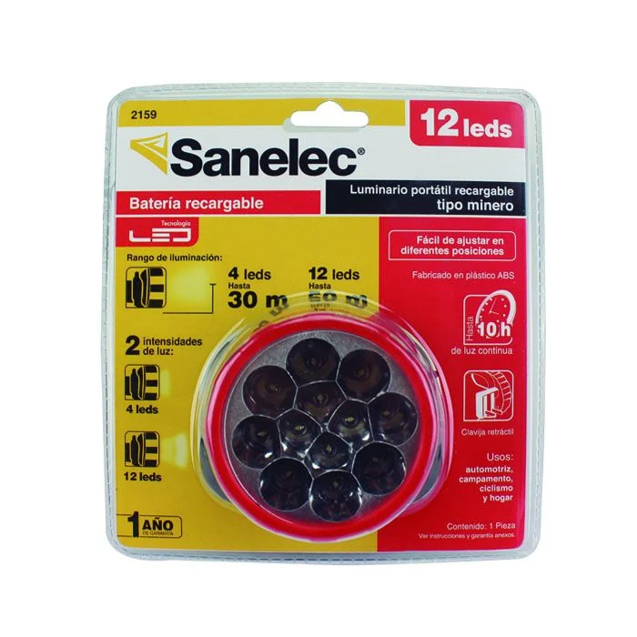 [2159] Linterna Minero 12 Led Recargable